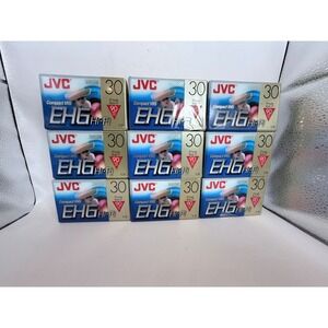 Lot of 9 JVC TC-30 EHGDU Compact VHS-C Hi-Fi Video Cassette Tapes 30/90 Min New